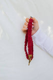Maroon Linen Lanyard