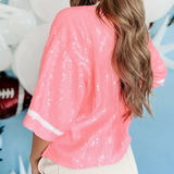 Football Sequin Crewneck