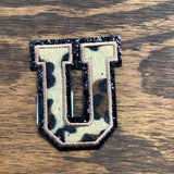 Leopard Print, 3.15 Inch Varsity Letter Patches Iron on Appliques
