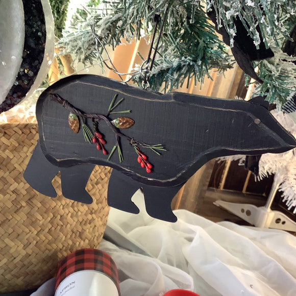 Wooden Bear Ornament